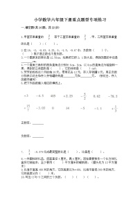 小学数学六年级下册重点题型专项练习附参考答案【模拟题】