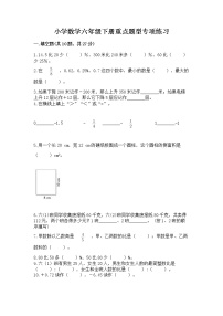 小学数学六年级下册重点题型专项练习附参考答案