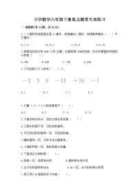 小学数学六年级下册重点题型专项练习附答案（突破训练）