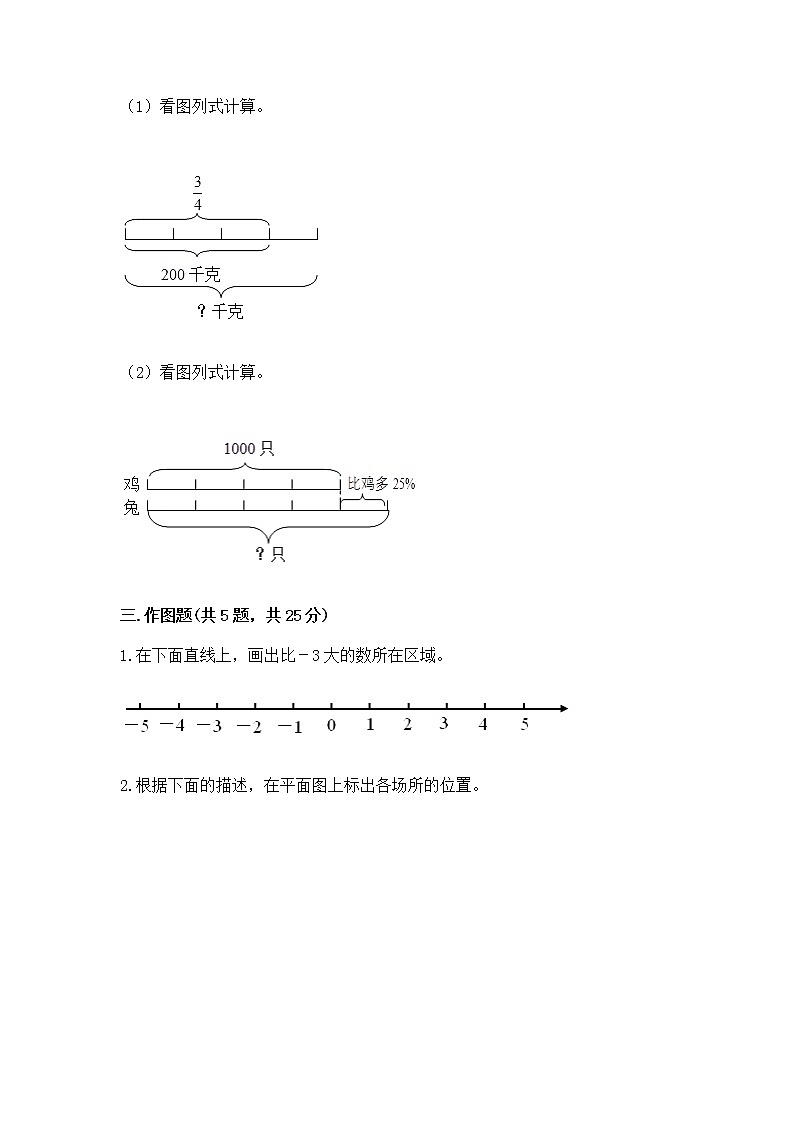 小学数学六年级下册重点题型专项练习含答案03