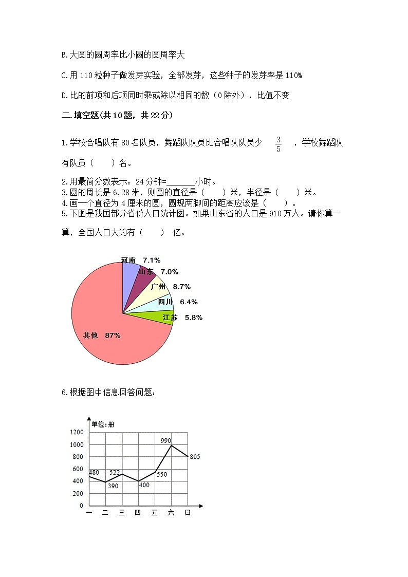 人教版小学数学六年级上册重点题型专项练习word版03