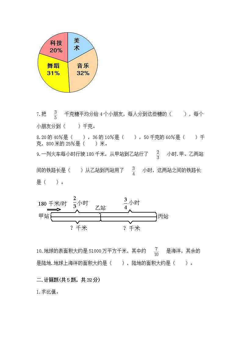 人教版小学数学六年级上册重点题型专项练习【精选题】第2页