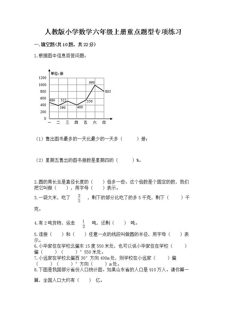 人教版小学数学六年级上册重点题型专项练习附参考答案（精练）01