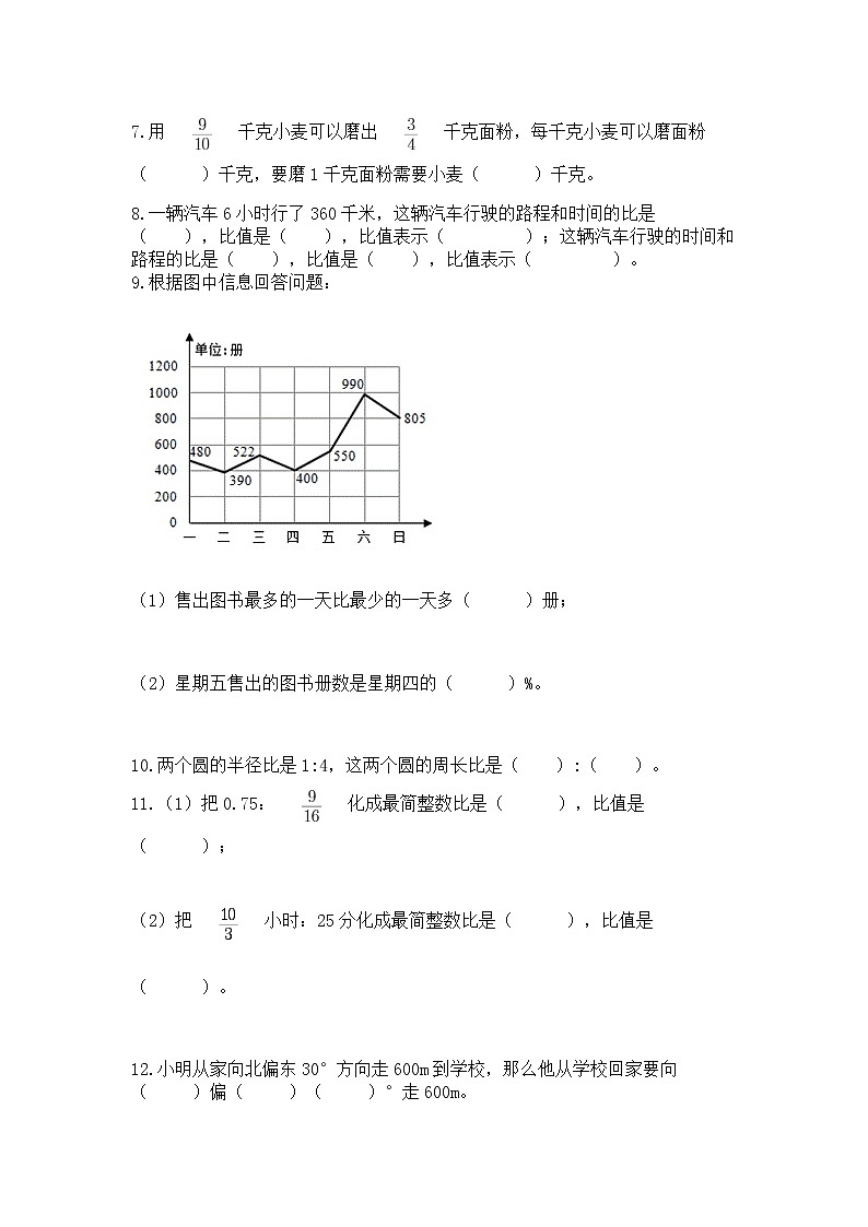 人教版小学数学六年级上册重点题型专项练习含答案【综合题】第2页