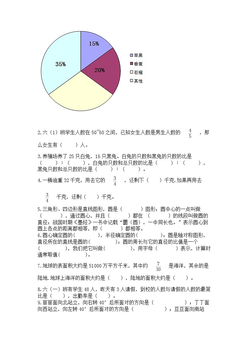 人教版小学数学六年级上册重点题型专项练习及参考答案【夺分金卷】第3页