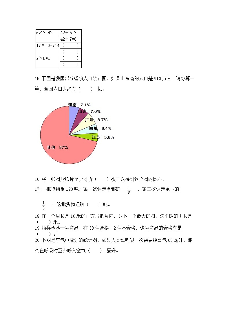 人教版小学数学六年级上册重点题型专项练习含答案【研优卷】第3页