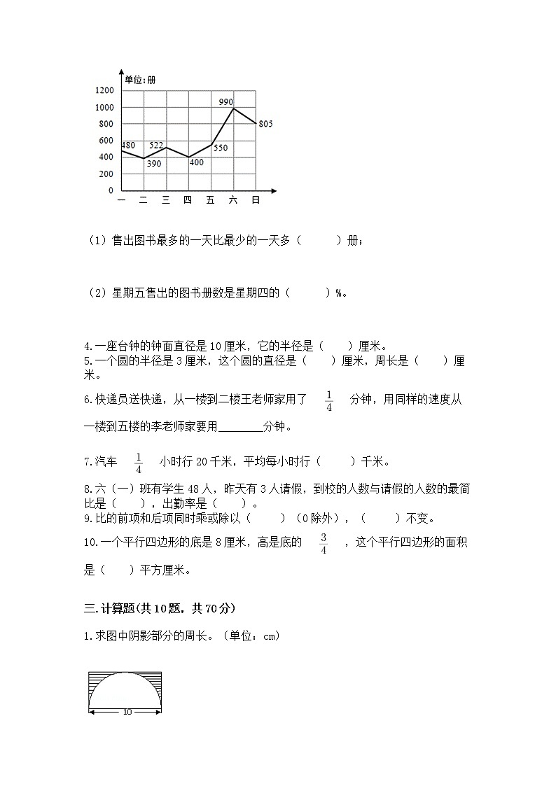 人教版小学数学六年级上册重点题型专项练习加答案（轻巧夺冠）03