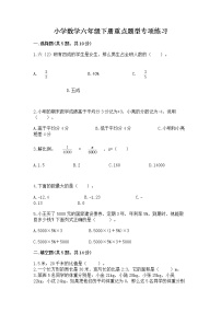 小学数学六年级下册重点题型专项练习含完整答案【全优】