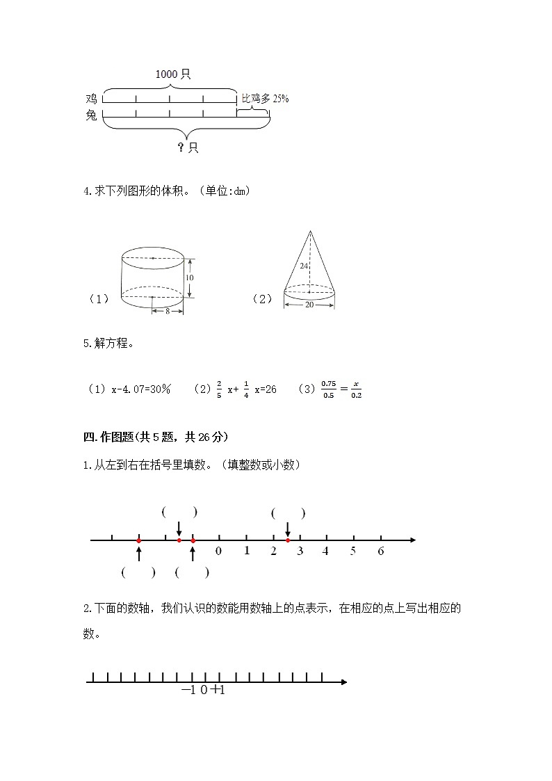小学数学六年级下册重点题型专项练习含完整答案03