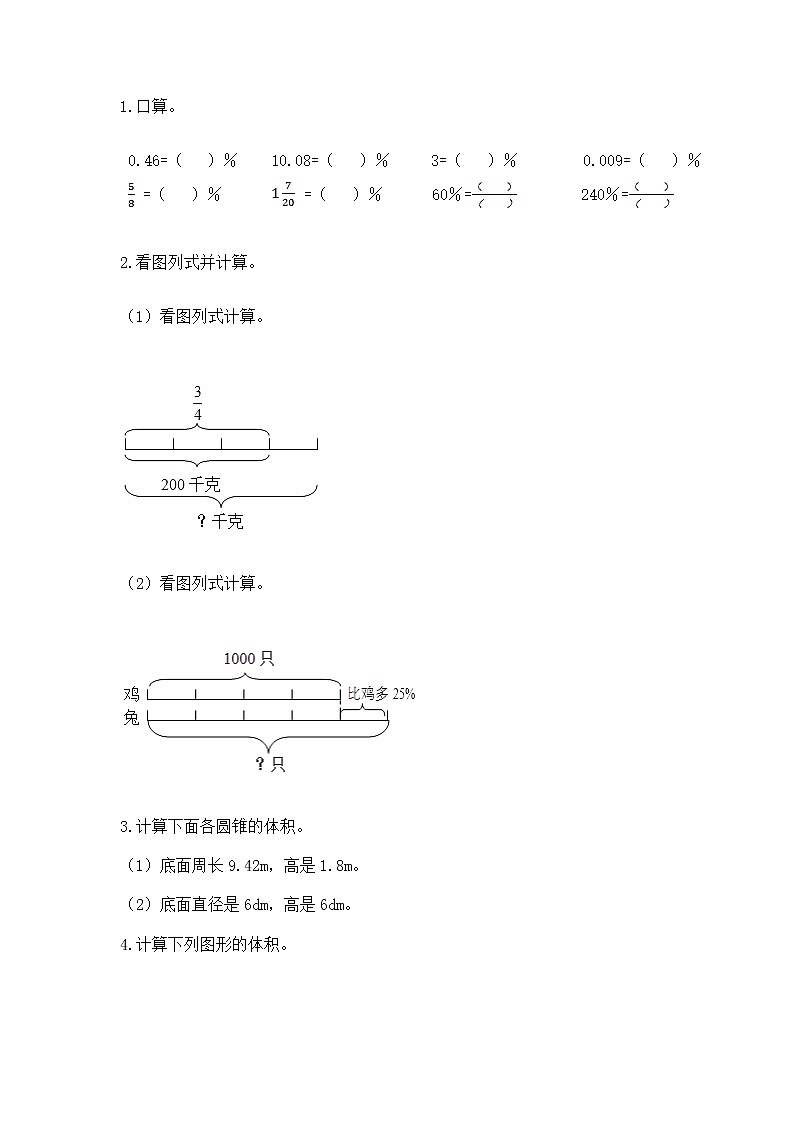 小学数学六年级下册重点题型专项练习精品【典优】第2页