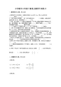 小学数学六年级下册重点题型专项练习加答案（精选题）