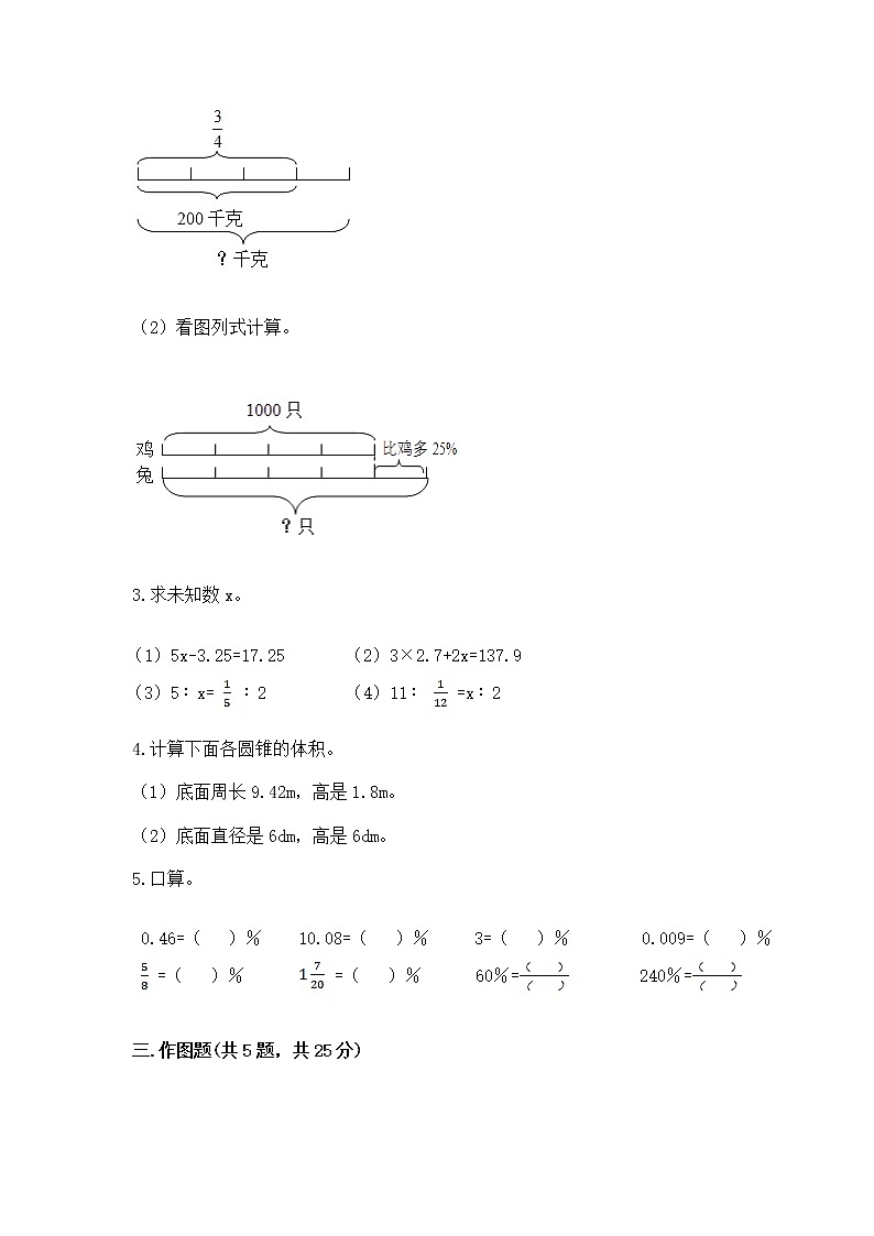 小学数学六年级下册重点题型专项练习精品【突破训练】第3页