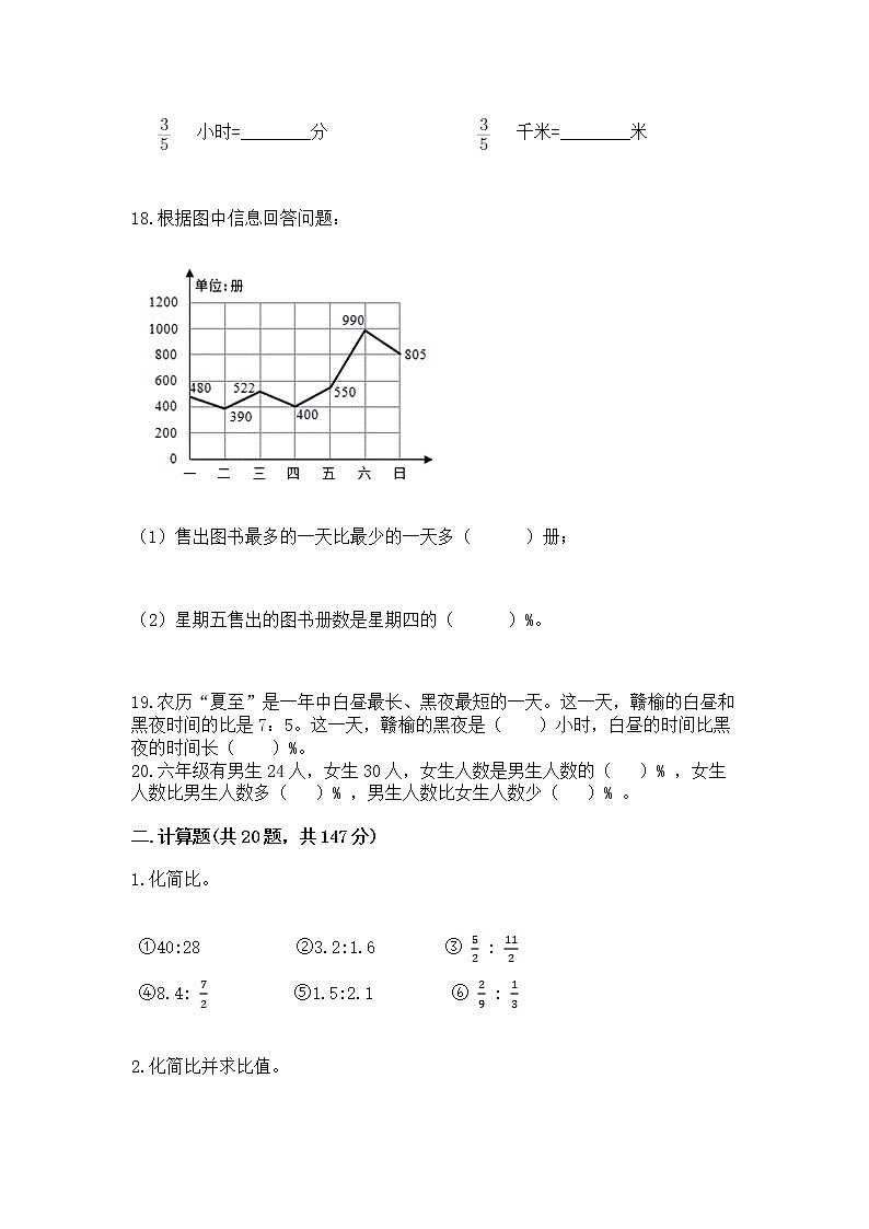 人教版小学数学六年级上册重点题型专项练习带答案【巩固】第3页