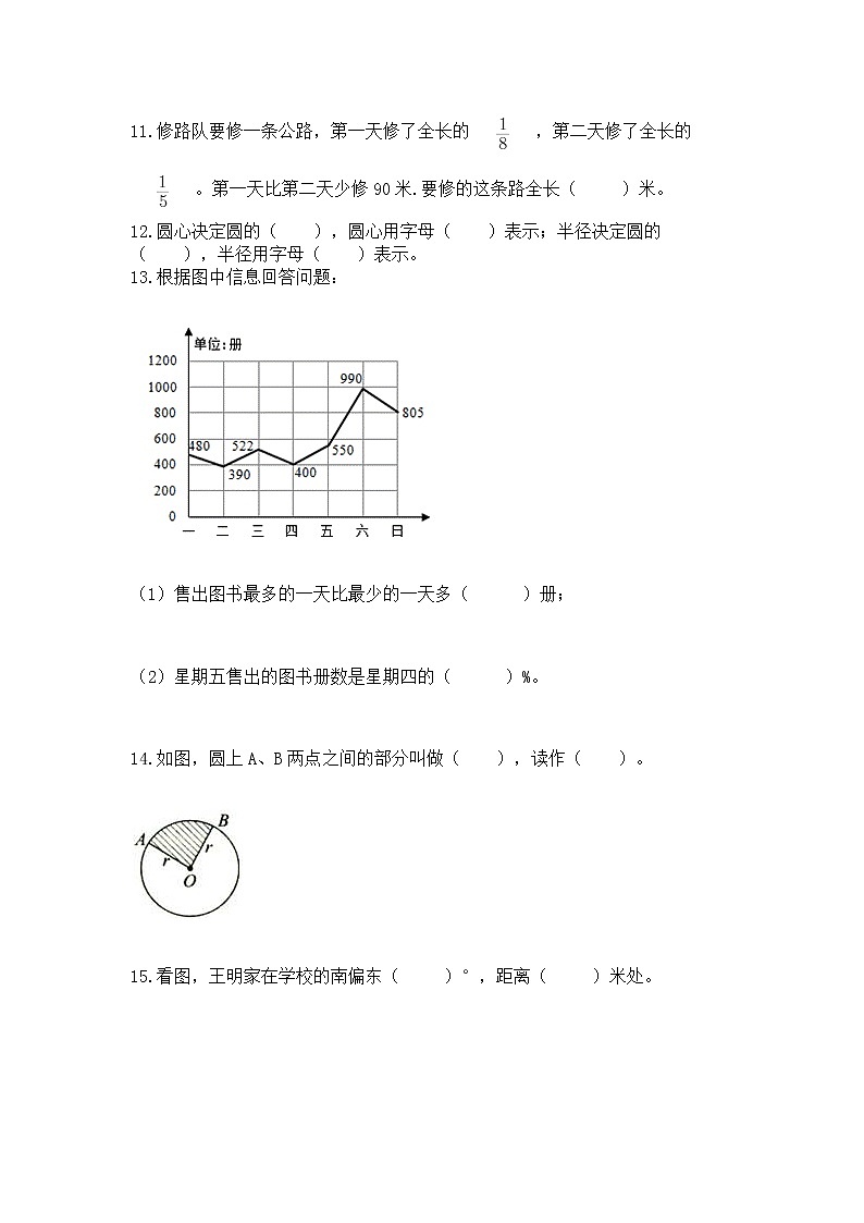 人教版小学数学六年级上册重点题型专项练习附答案【精练】03