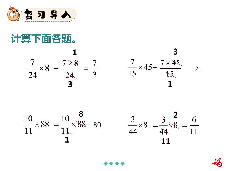 人教版数学六年级上册第一单元分数乘法第2课时整数乘分数ppt第2页