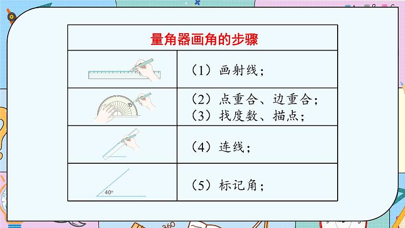 冀教4年级数学上册 四 线和角 2.角   第3课时 角的画法 PPT课件03