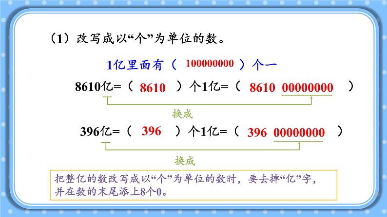 冀教4年级数学上册 六 认识更大的数 3.亿以上的数  第2课时 亿以上数的改写 PPT课件第5页