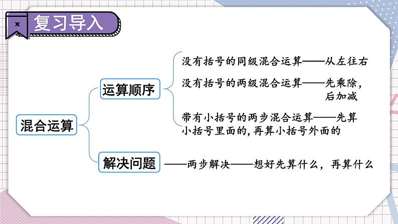 冀教3年级数学上册 五 四则混合运算（一）   第4课时 练习课 PPT课件02