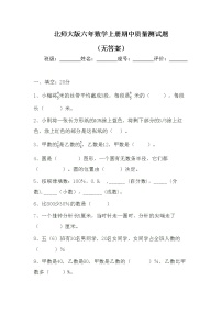 北师大版六年数学上册期中质量测试题（无答案）