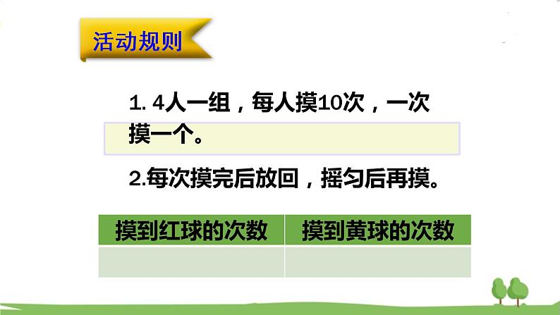 青岛版六年级数学上册 二 摸球游戏——可能性   事件的可能性 PPT课件05