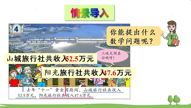 青岛版5年级数学上册 三 游三峡——小数除法   信息窗4 小数四则混合运算及中括号的应用 PPT课件第2页