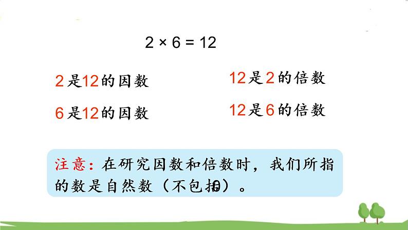 青岛版5年级数学上册 六 团体操表演——因数与倍数   信息窗1 因数和倍数 PPT课件第5页