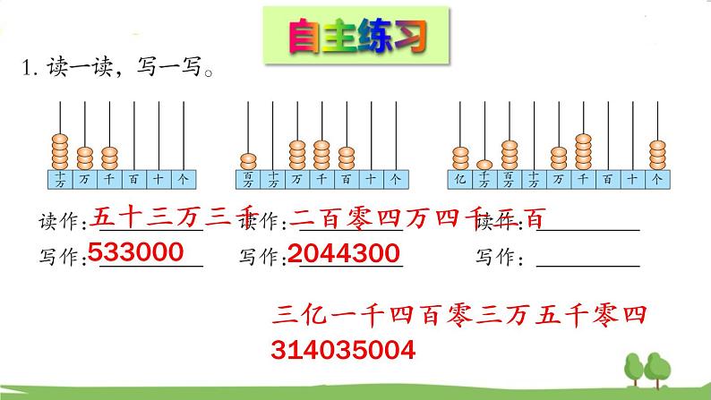 青岛版4年级数学上册 一  大数知多少——万以上数的认识   信息窗2 万以上数的写法 PPT课件第7页