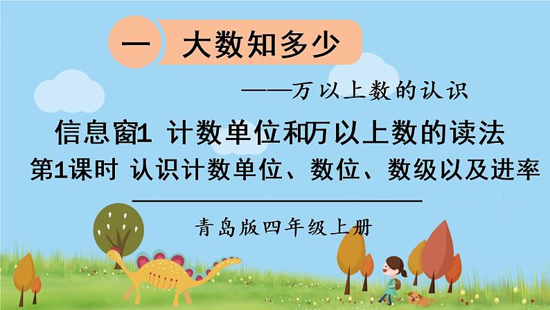 青岛版4年级数学上册 一  大数知多少——万以上数的认识   信息窗1  计数单位和万以上数的读法 PPT课件01
