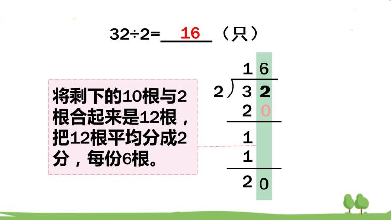 青岛版3年级数学上册 五 风筝厂见闻——两、三位数除以一位数（一）   信息窗2 两位数除以一位数的笔算方法及除法的验算 PPT课件07