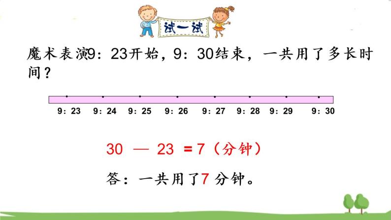 青岛版3年级数学上册 七 庆元旦——时、分、秒的认识   信息窗2 简单的经过时间计算 PPT课件06