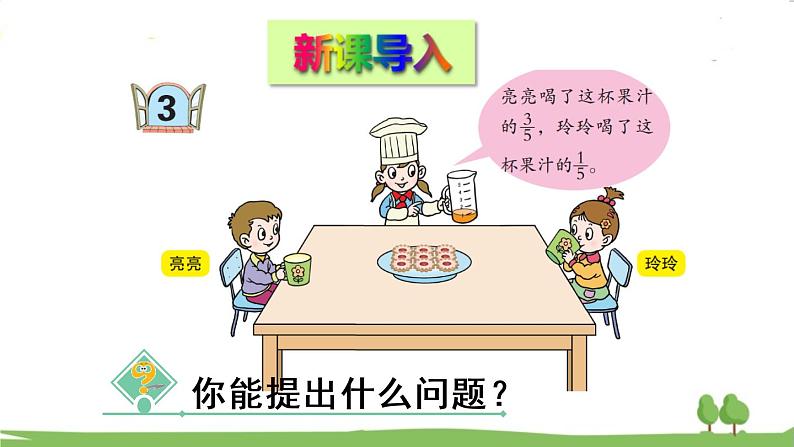 青岛版3年级数学上册 九 我当小厨师——分数的初步认识   信息窗3 同分母分数的加减法 PPT课件第2页