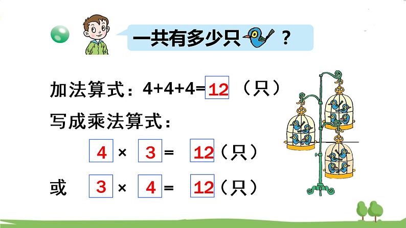 青岛版2年级数学上册 一 看魔术——乘法的初步认识   信息窗2 乘法的初步认识和读写法 PPT课件08