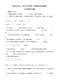 2021-2022学年山东省济宁市微山县人教版五年级下册期末测试数学试卷（含解析）