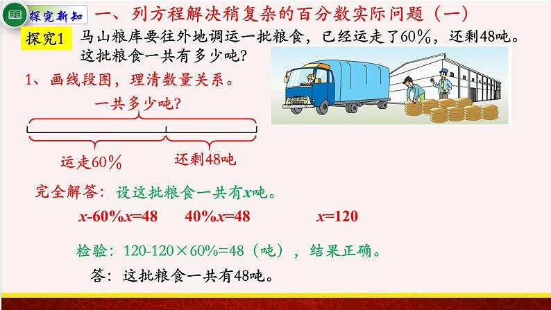 【精品课件】6.7列方程解决稍复杂的百分数实际问题-苏教版六年级上册数学精品课件第5页