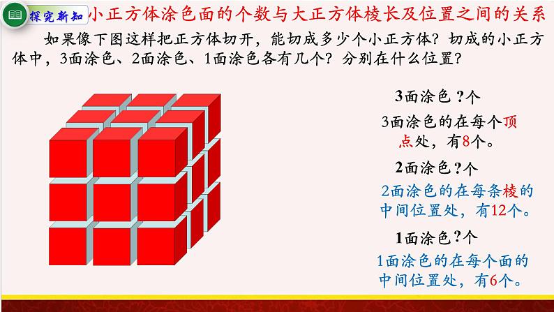 【精品课件】表面涂色的正方体-苏教版六年级上册数学精品课件第4页