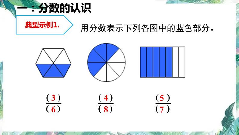 人教版三年级上册数学课件  第八单元复习课  分数的初步认识03