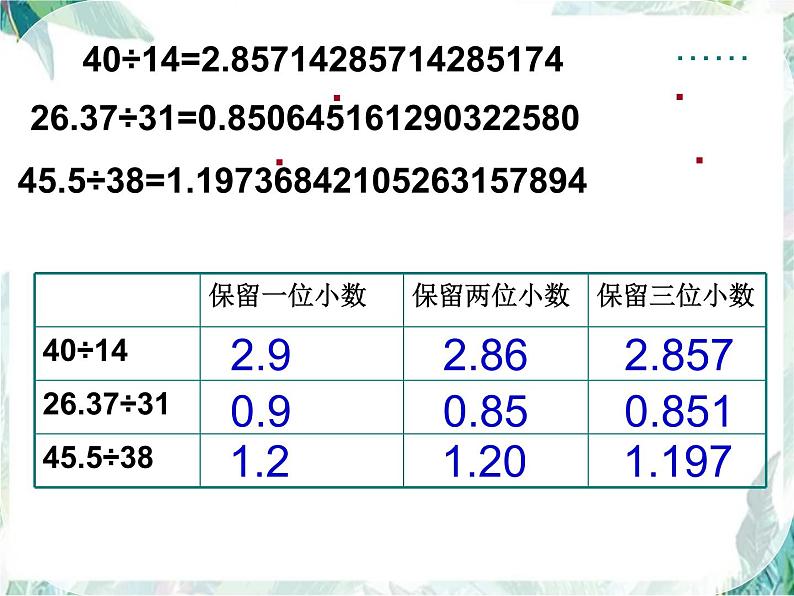 小数除法 单元复习 课件数学五年级上册-北师大版07