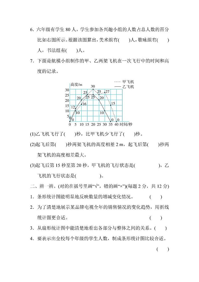 六年级上册数学北师版第5单元检测卷1（含答案）第2页
