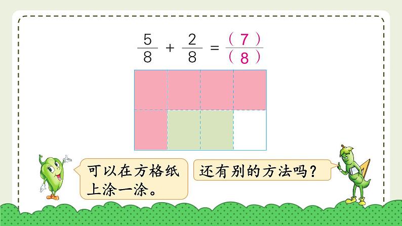 苏教版三上数学7.1《分数的初步认识（一）》第3课时 简单的分数加、减法  PPT课件04