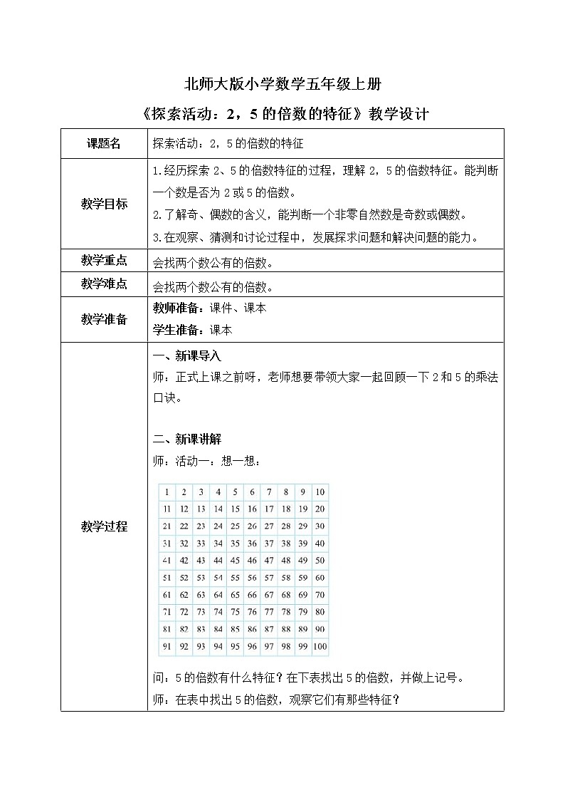 3.2《探索活动 2,5的倍数特征》课件+教案+同步练习01