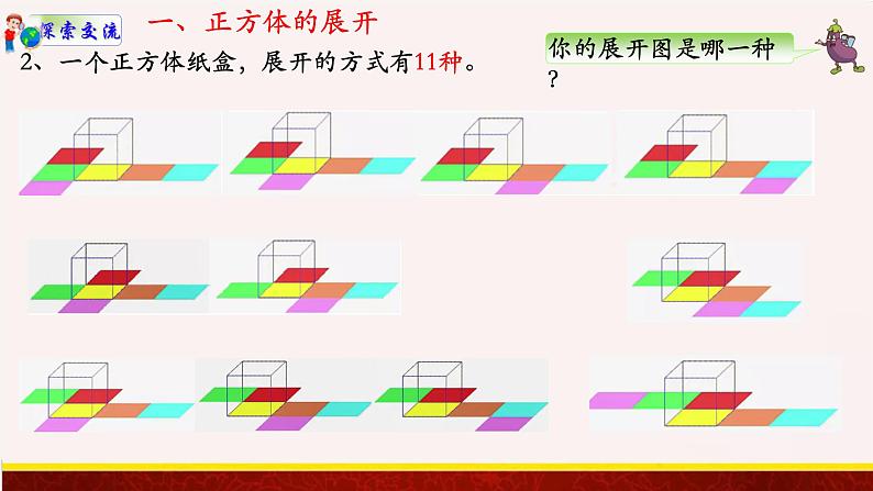 【精品课件】1.2长方体和正方体的展开图-苏教版六年级上册数学精品课件07