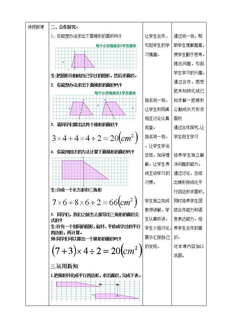 2.3《梯形的面积》—苏教版小学数学五年级上册教学设计第2页