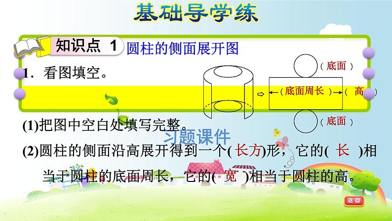 六年级下册数学课件-课后练习：3.1习题2 圆柱的认识——圆柱的展开图 人教版(共10张PPT)03