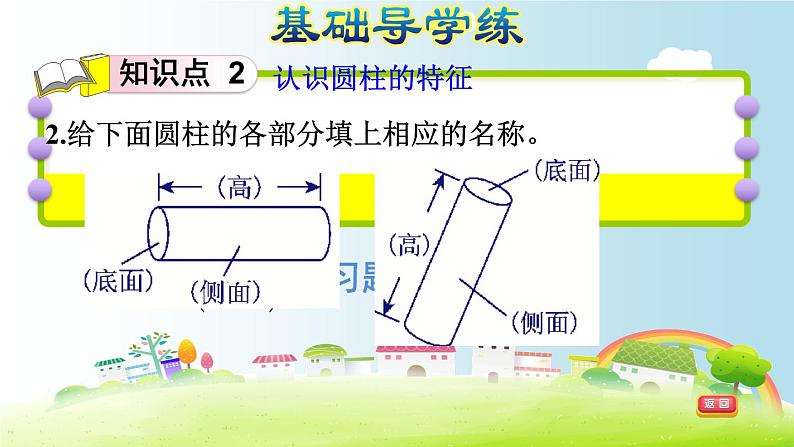 六年级下册数学课件-课后练习：3.1习题1 圆柱的认识——圆柱的特征 人教版(共13张PPT)第6页