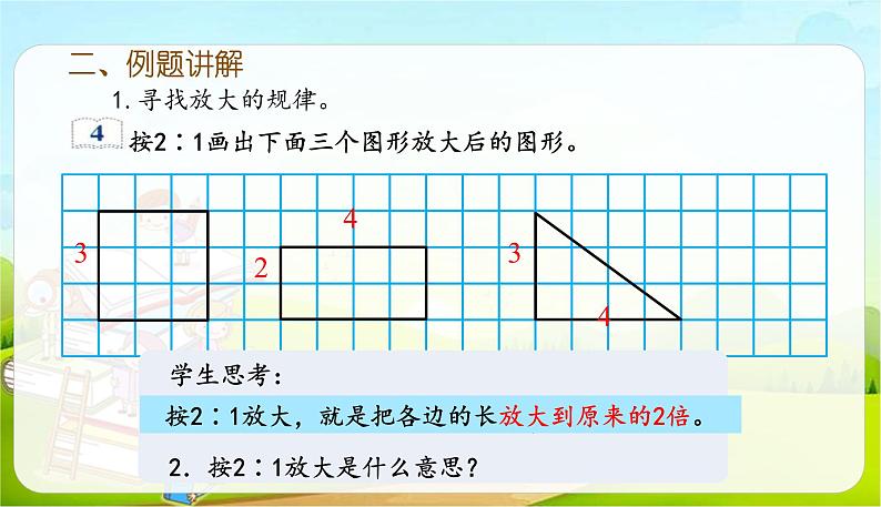 六年级下册数学课件-4.12 图形的放大与缩小 (共15张PPT)人教版第4页