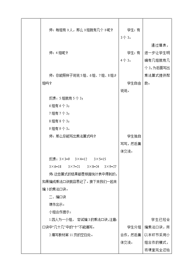 西师大版2上数学 1.3 3的乘法口诀 1 教案03