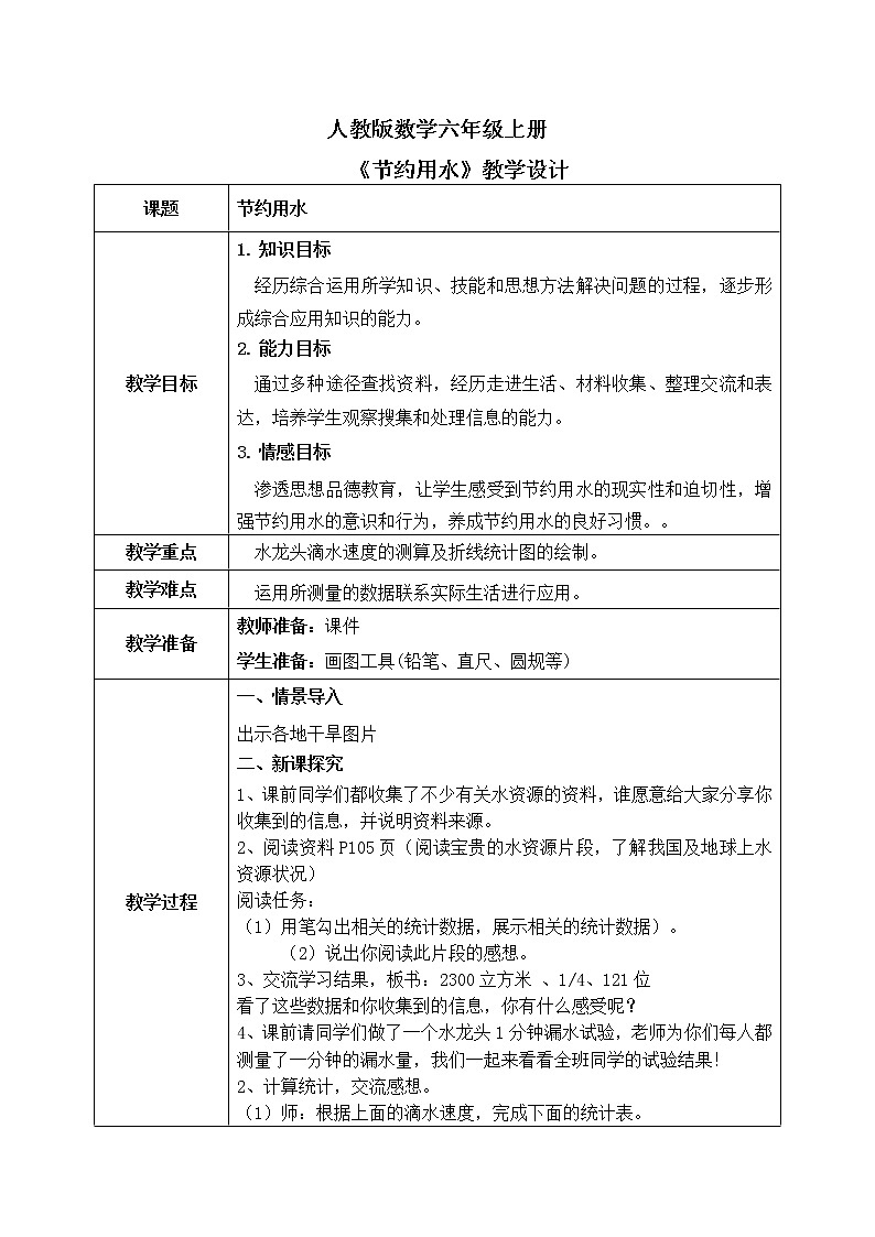 《节约用水》教学设计第1页
