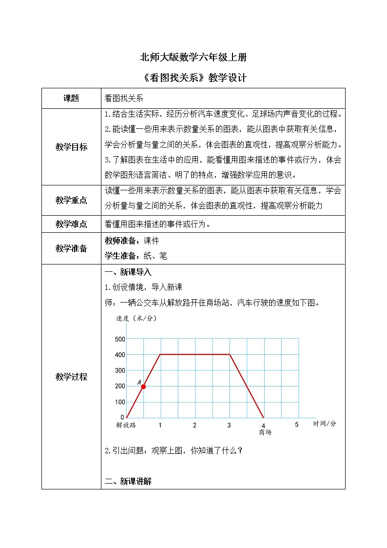 北师大数学六上《看图找关系》课件PPT+教案01