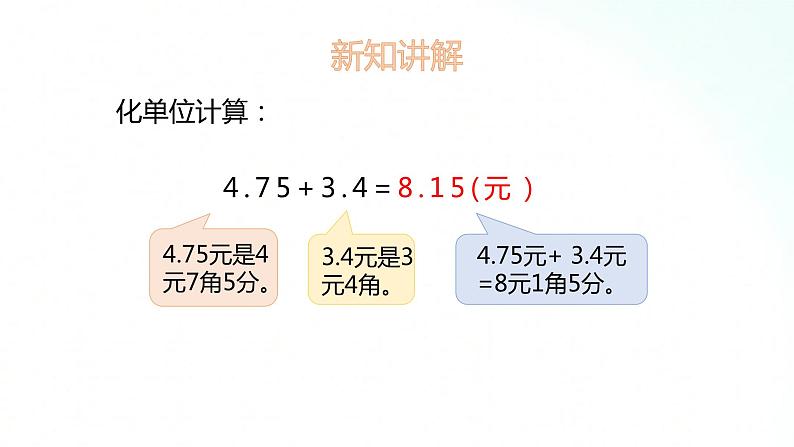 苏教版数学五年级上册 4.1小数加法 课件第5页