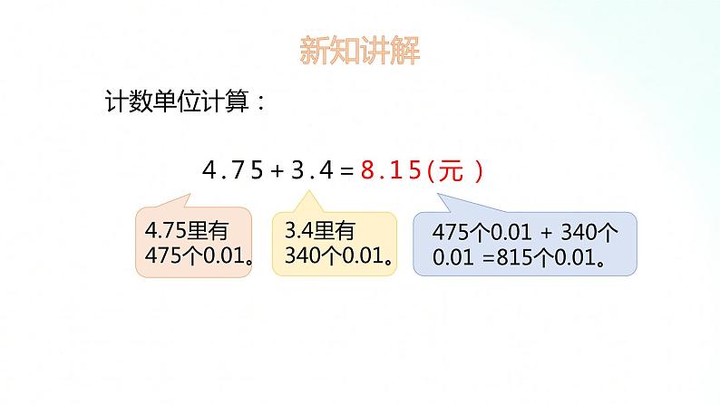 苏教版数学五年级上册 4.1小数加法 课件第6页